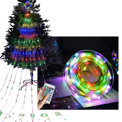 Lumières de Noël en cascade