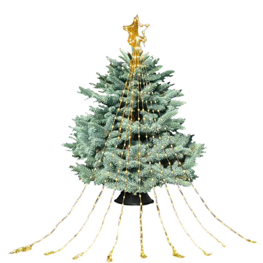 Lumières de Noël en cascade