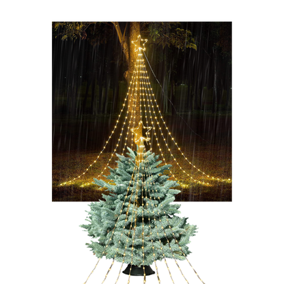 Lumières de Noël en cascade