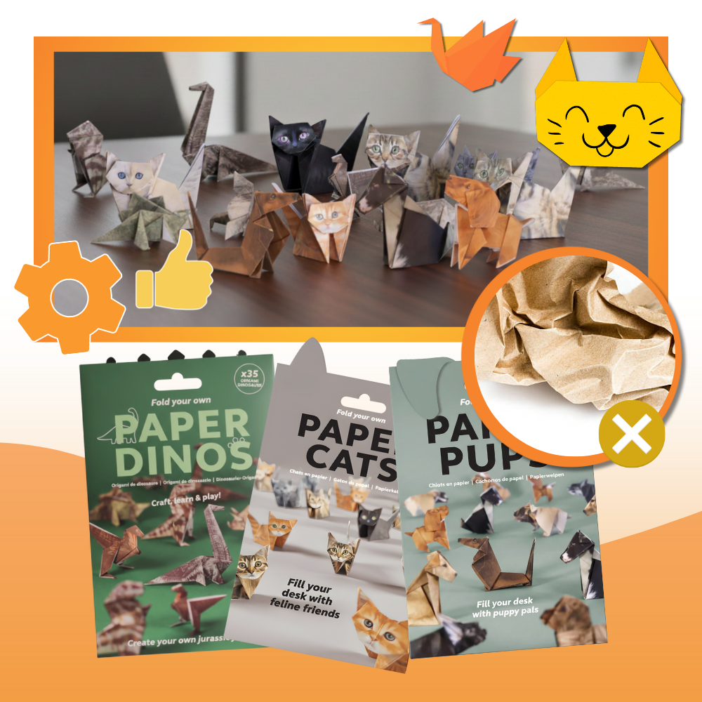 Papier origami 3D d'animaux