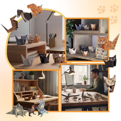 Papier origami 3D d'animaux