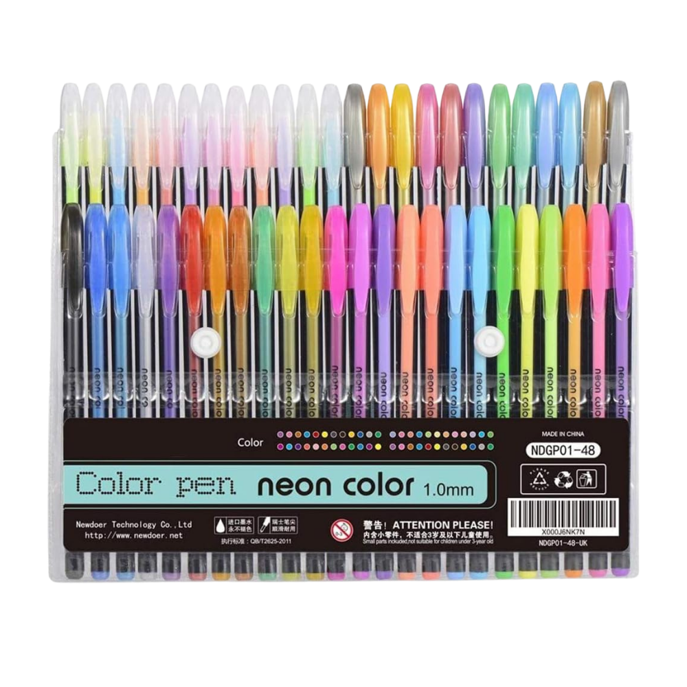 Set de 48 stylos gel pailletés