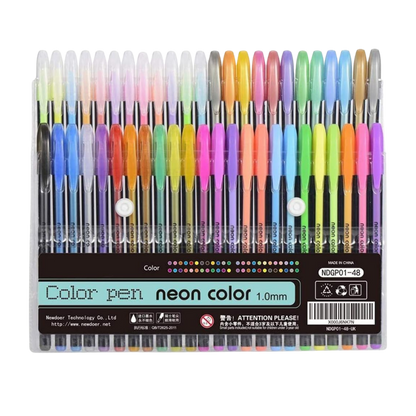 Set de 48 stylos gel pailletés