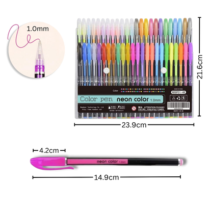 Set de 48 stylos gel pailletés