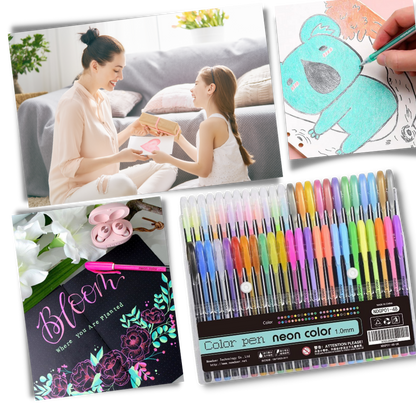 Set de 48 stylos gel pailletés