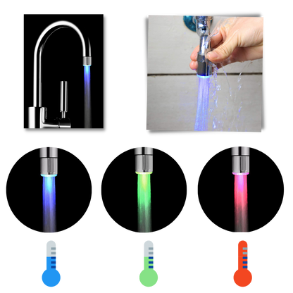 Buse de robinet avec capteur de température à couleur changeante