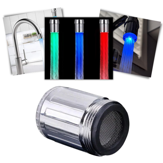 Buse de robinet avec capteur de température à couleur changeante