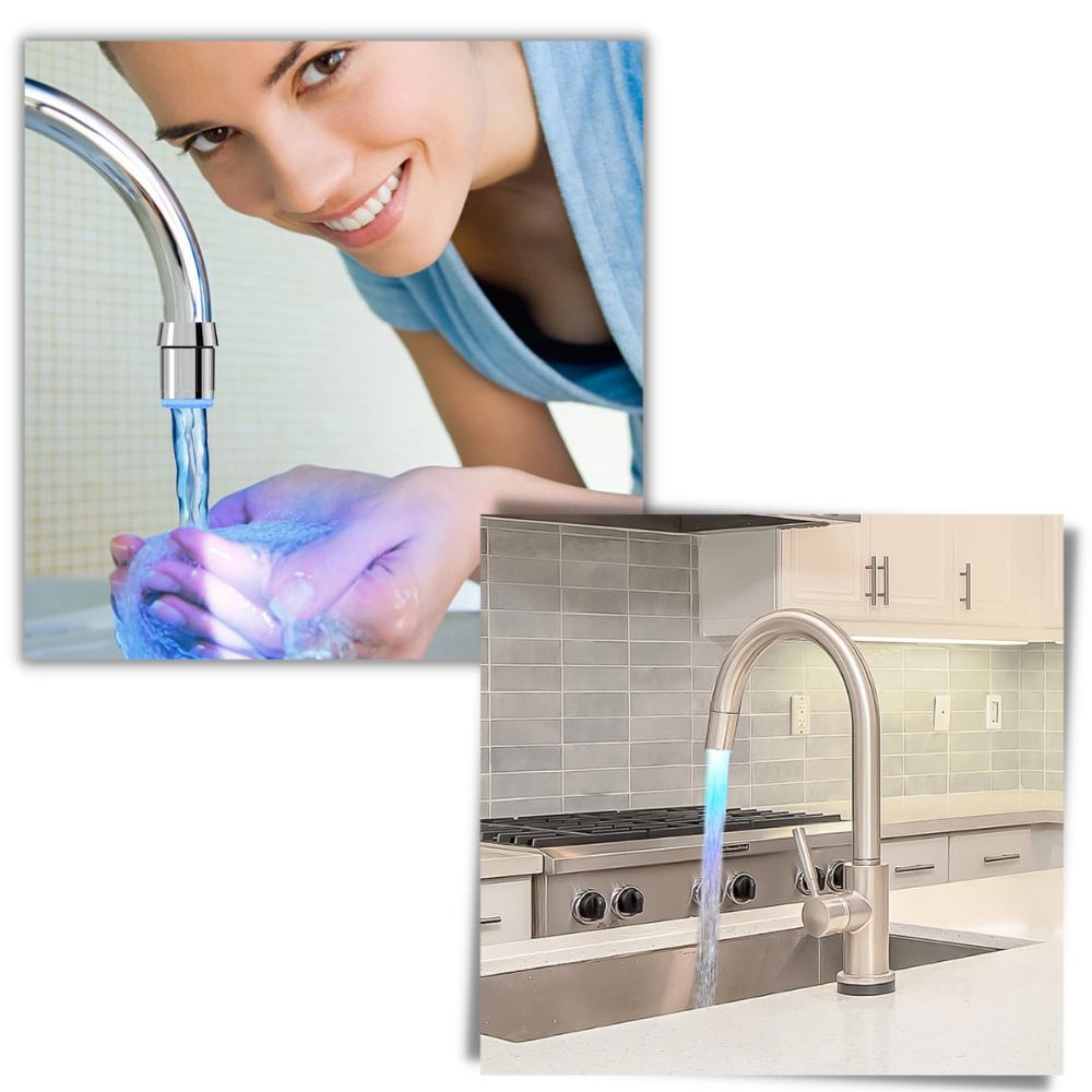 Buse de robinet avec capteur de température à couleur changeante