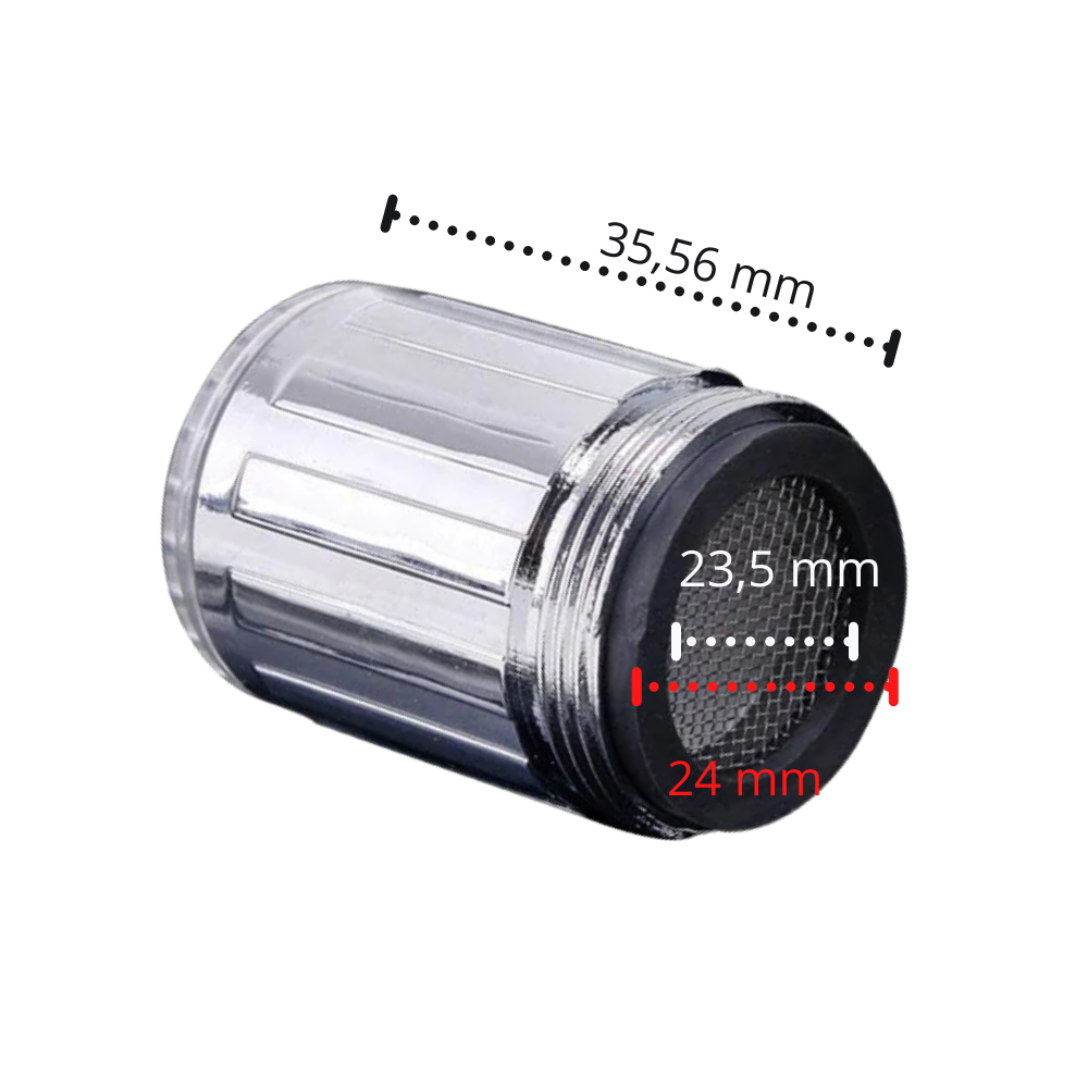 Buse de robinet avec capteur de température à couleur changeante