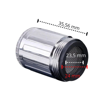 Buse de robinet avec capteur de température à couleur changeante