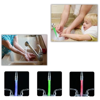 Buse de robinet avec capteur de température à couleur changeante