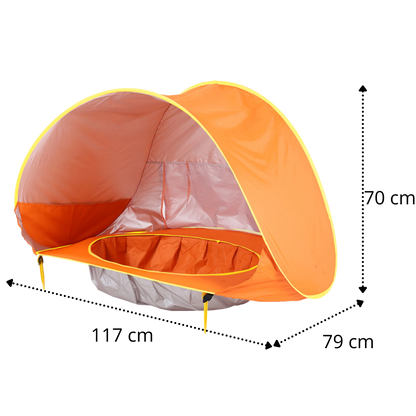 Tente de plage portative pour bébé avec mini-piscine