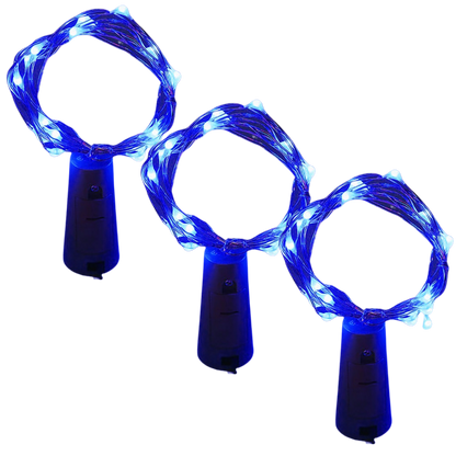 Guirlande lumineuse LED pour bouteille avec bouchon (lot de 3)