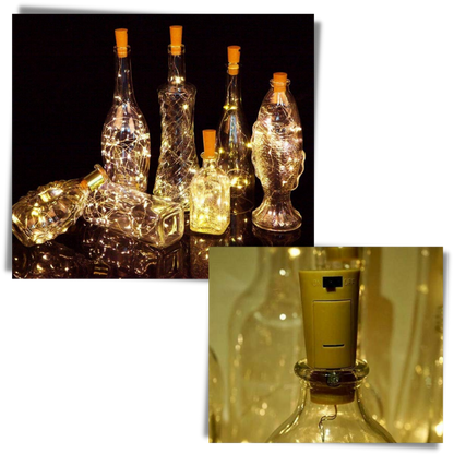 Guirlande lumineuse LED pour bouteille avec bouchon (lot de 3)