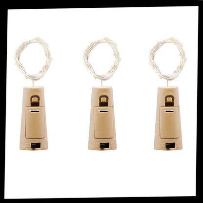 Guirlande lumineuse LED pour bouteille avec bouchon (lot de 3)