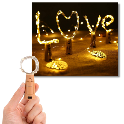 Guirlande lumineuse LED pour bouteille avec bouchon (lot de 3)