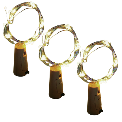 Guirlande lumineuse LED pour bouteille avec bouchon (lot de 3)