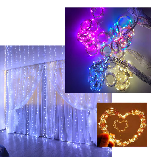 Rideau de lumières avec télécommande