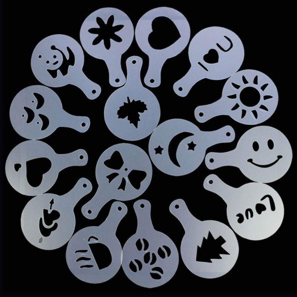 Pochoirs à café (16 pièces)