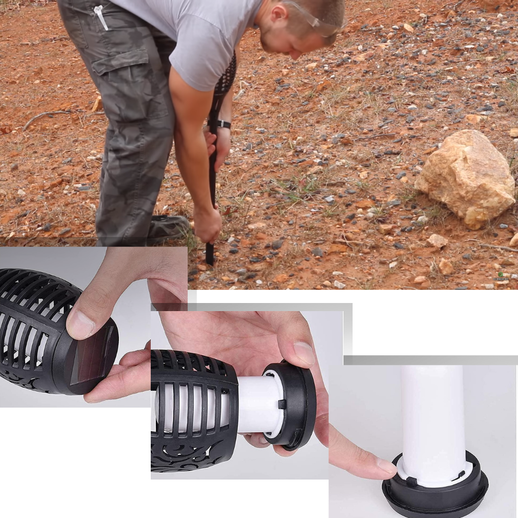 Lampe torche solaire à LED avec flamme