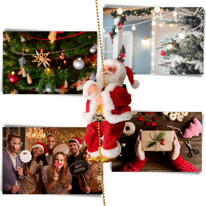 Décoration électrique en forme de Père Noël qui escalade