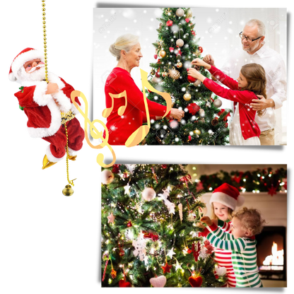 Décoration électrique en forme de Père Noël qui escalade