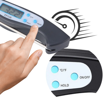 Thermomètre alimentaire numérique pliable à lecture instantanée