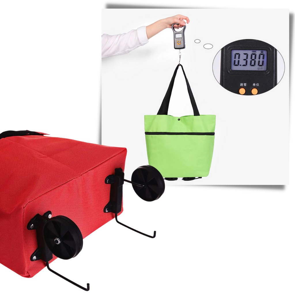 Sac de commission à roulettes pliable 30L