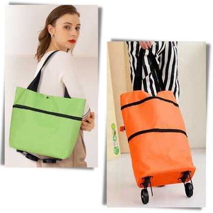 Sac de commission à roulettes pliable 30L