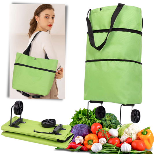 Sac de commission à roulettes pliable 30L