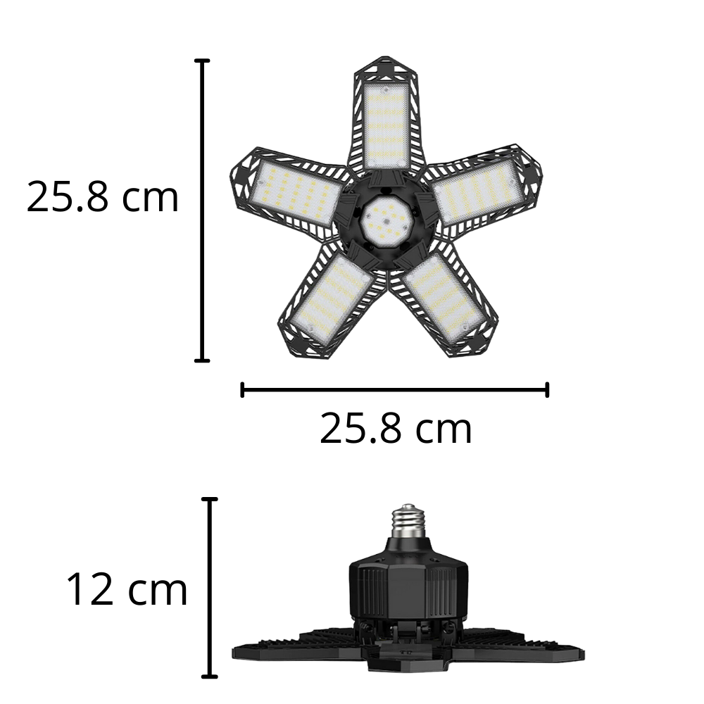 Lumière de garage avec 5 panneaux pliables