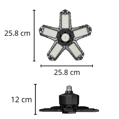 Lumière de garage avec 5 panneaux pliables