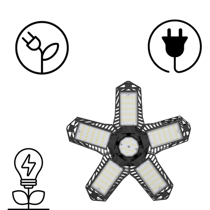 Lumière de garage avec 5 panneaux pliables