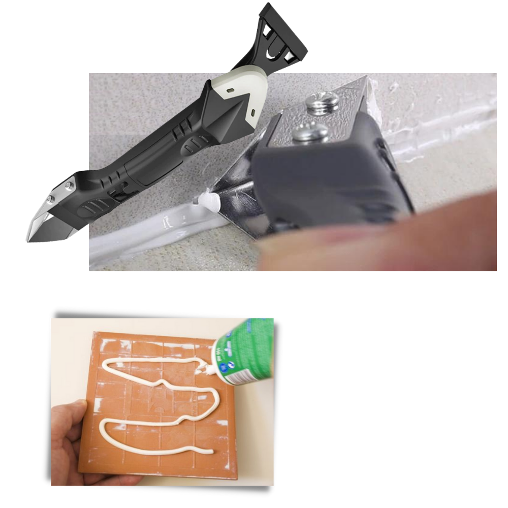 Outil de calfeutrage et de grattage multi-matériaux