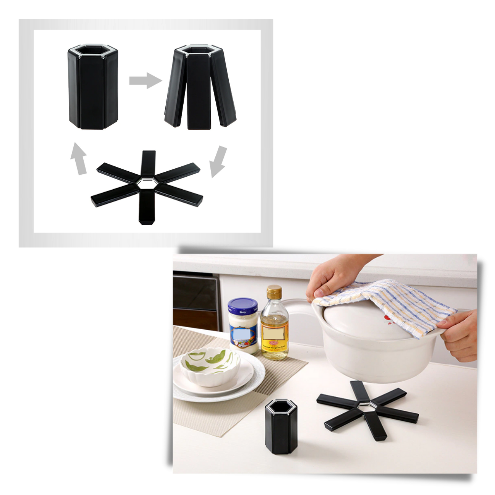 Support de récipients pliable et hexagonal