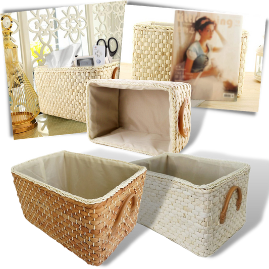 Panier en osier tressé à la main