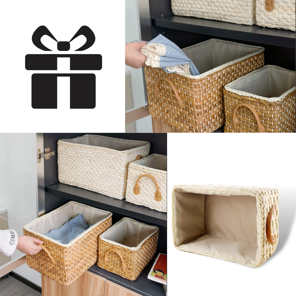 Panier en osier tressé à la main