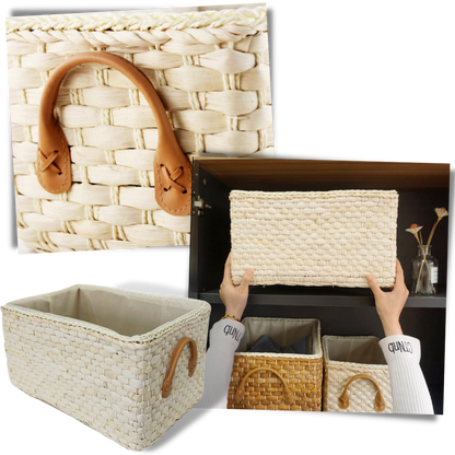 Panier en osier tressé à la main