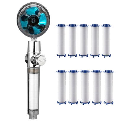 Pommeau de douche à haute pression avec hélice rotative