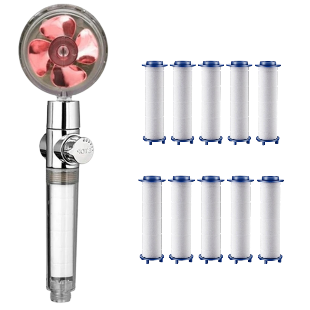 Pommeau de douche à haute pression avec hélice rotative