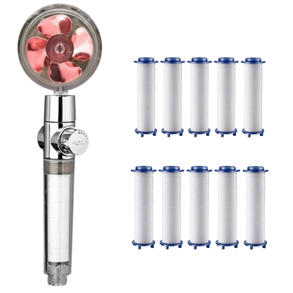 Pommeau de douche à haute pression avec hélice rotative