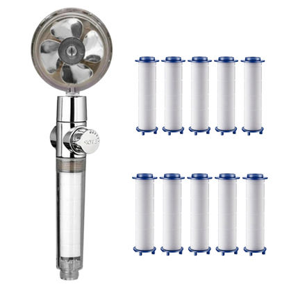 Pommeau de douche à haute pression avec hélice rotative