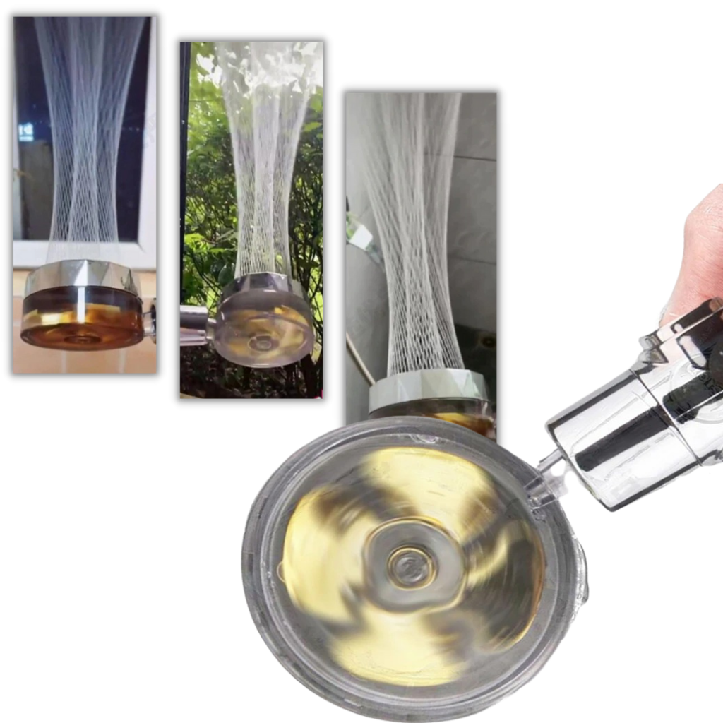 Pommeau de douche à haute pression avec hélice rotative