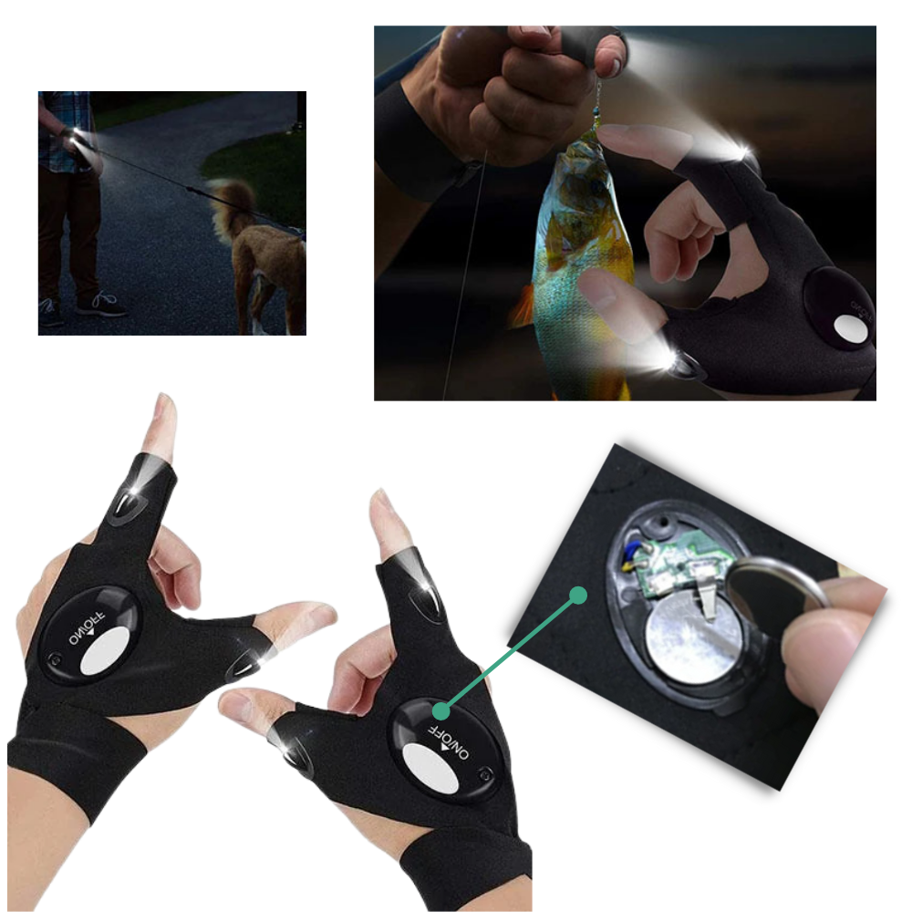 Paire de gants à LED avec lumières étanches