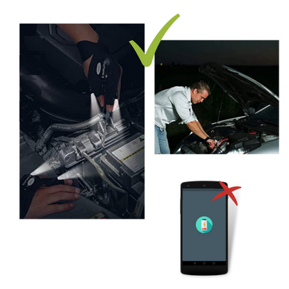 Paire de gants à LED avec lumières étanches