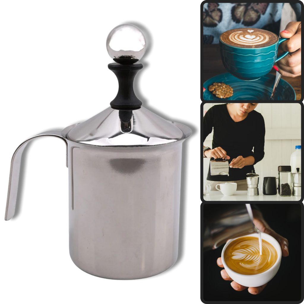 Mousseur manuel en acier inoxydable 400 ml