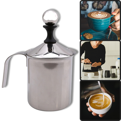 Mousseur manuel en acier inoxydable 400 ml