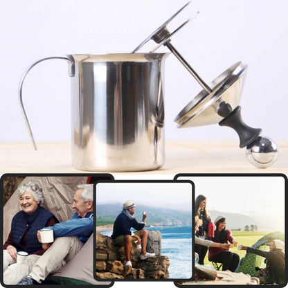 Mousseur manuel en acier inoxydable 400 ml