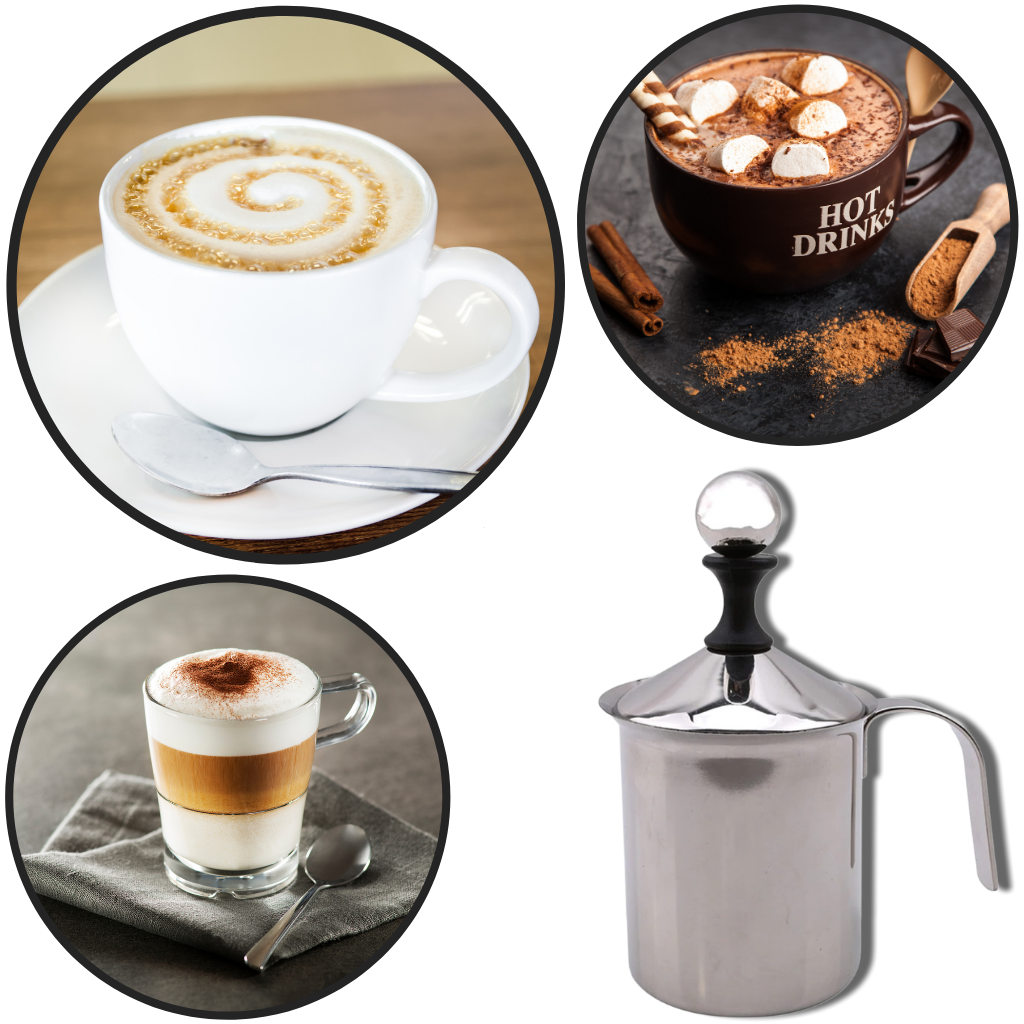 Mousseur manuel en acier inoxydable 400 ml