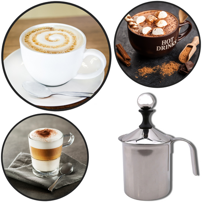 Mousseur manuel en acier inoxydable 400 ml